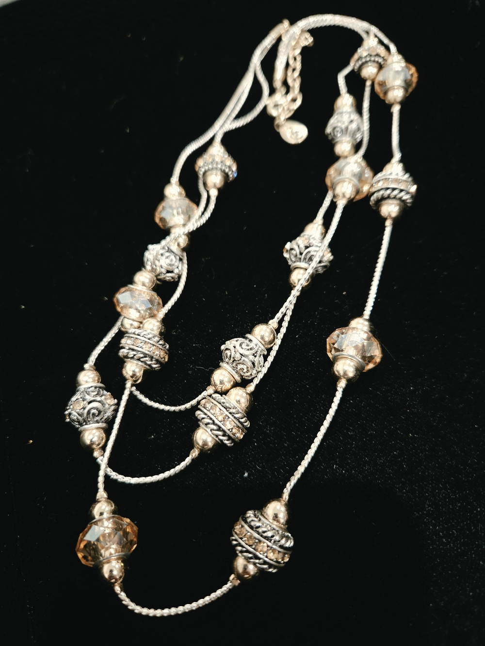 Scroll By Dillards Multi-Strand Gold and Silver Beaded Women's Necklace